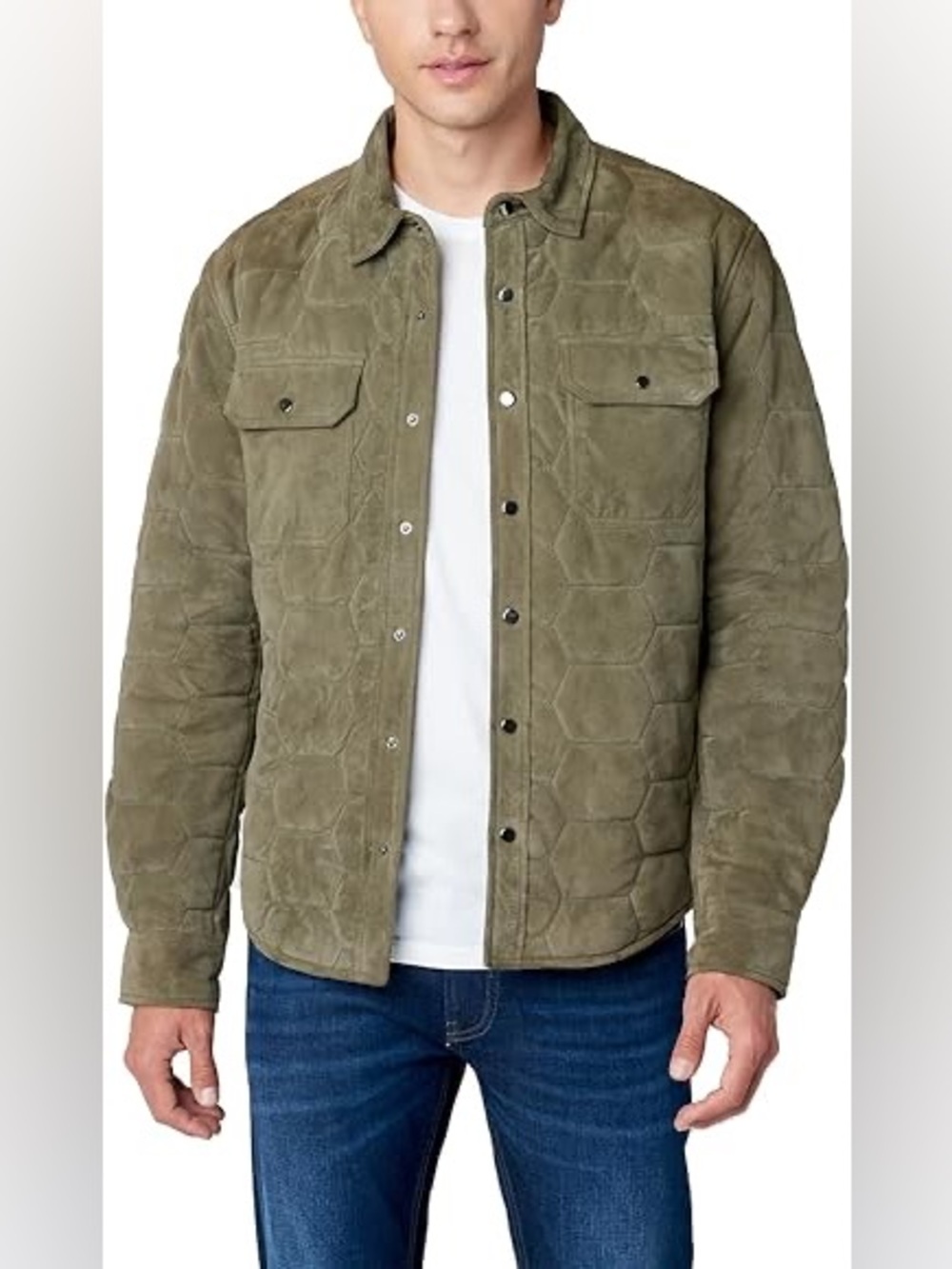 BLANKNYC Over The Moon Sage Goatskin Leather Quilted Jacket